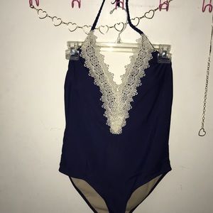 Navy Blue One Piece Bikini